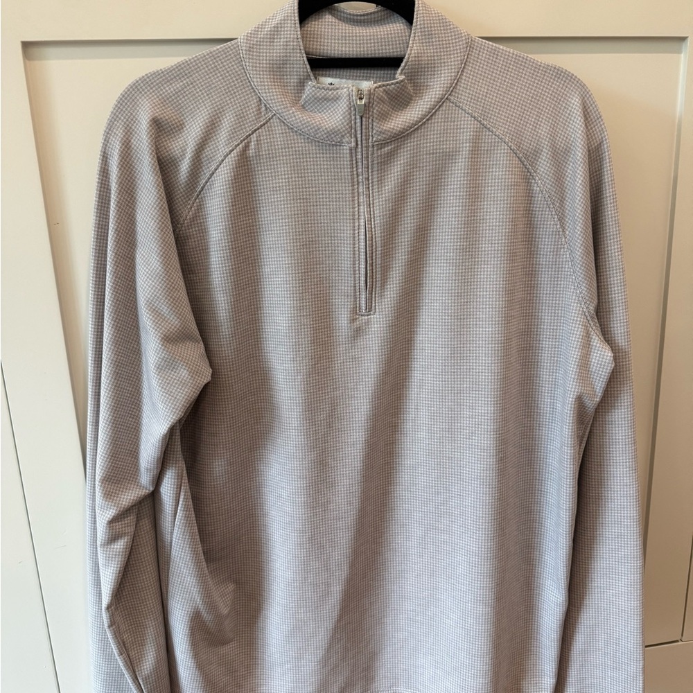 Peter Millar Light Gray Mock-Neck Quarter Zip Pullover